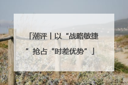 潮评丨以“战略敏捷”抢占“时差优势”